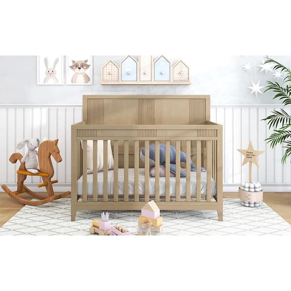 Natural linen crib online bedding