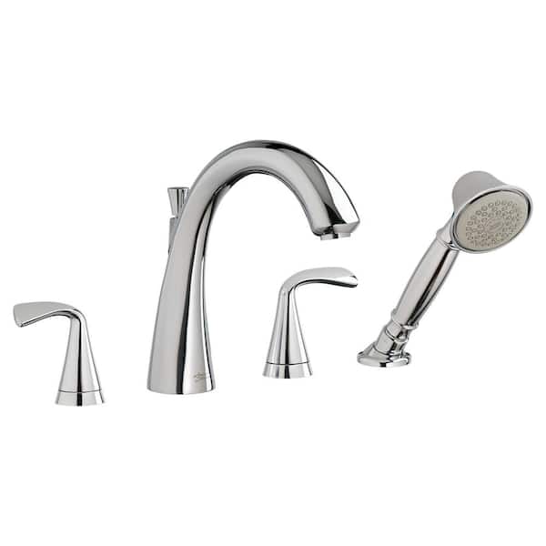 American Standard Fluent 2-Handle Deck-Mount Roman Tub Faucet for Flash Rough-in Valves in Polished Chrome