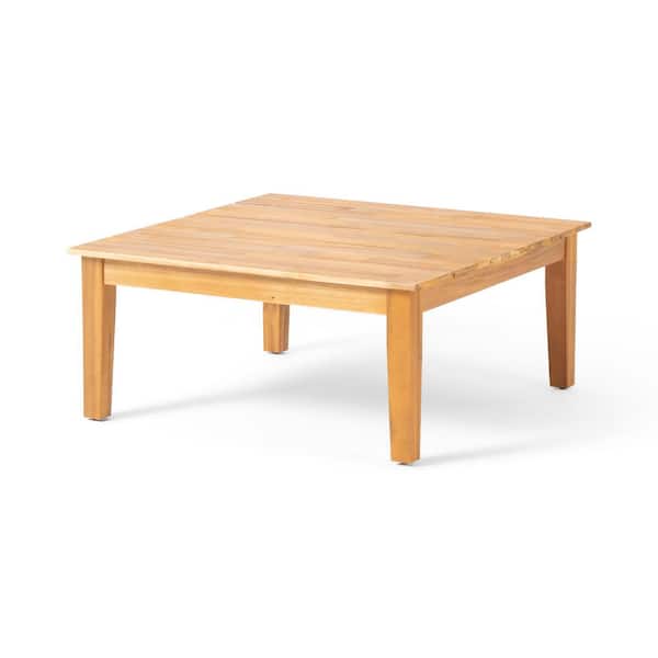 Noble House Margarita Teak Square Acacia Wood Outdoor Patio Coffee Table