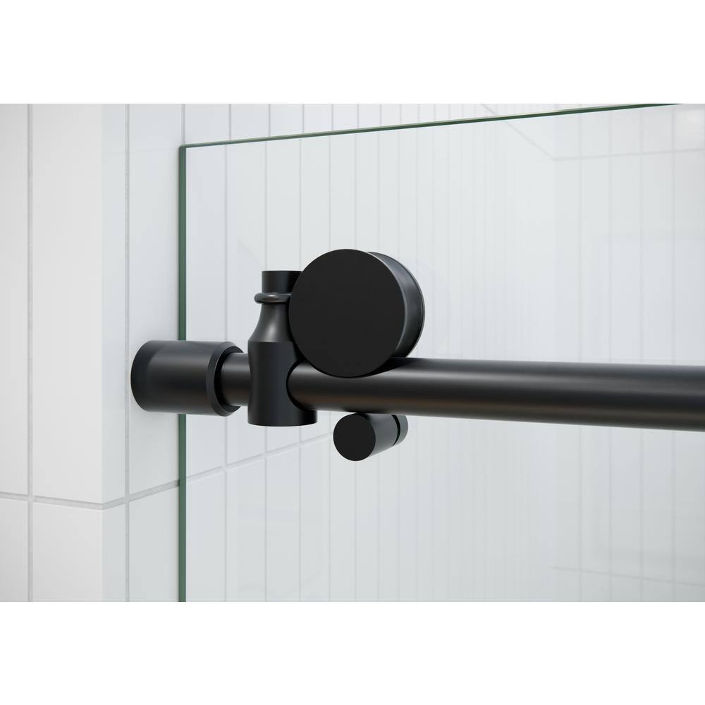 Eclipse 60" Frameless Sliding Bathtub Door in Matte Black