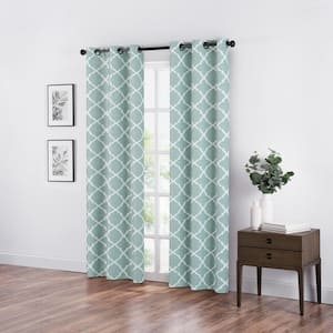 Jessica Simpson Faye Textured Light Grey Polyester Blackout Grommet  Tiebacks Curtain - 38 in. W x 84 in. L (2-Panels and 2-Tiebacks) JSC016298  - The Home Depot