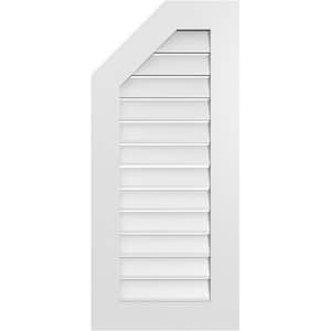 18 in. x 40 in. Octagonal Surface Mount PVC Gable Vent: Functional with Standard Frame