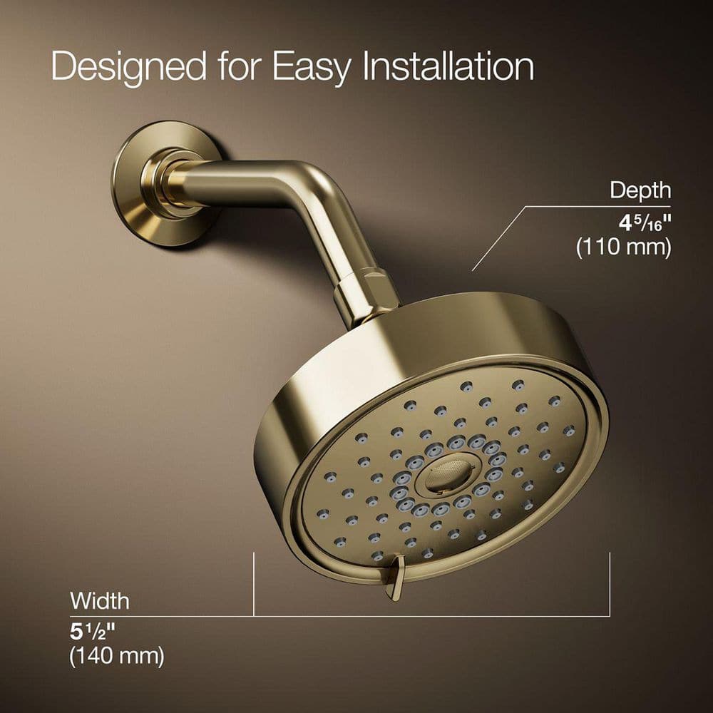 Vibrant French Gold Multi-Function Wall Mount Showerhead