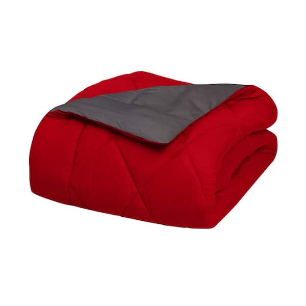 Elegant Comfort 2-Piece Burgundy/Gray Twin XL Comforter Set