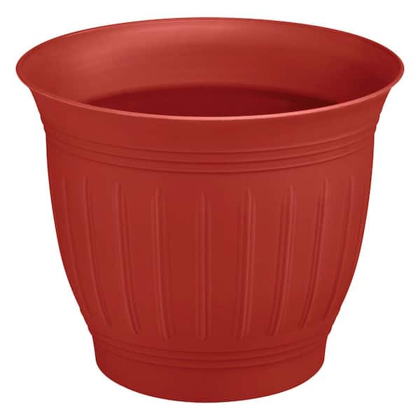 Vigoro 6 in. Eleanor Burnt Red Colonnade Plastic Planter (6 in. D x 5.5 in. H)