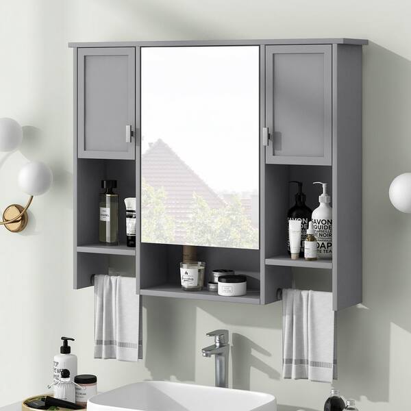 Hooseng 6.7 in. W x 28.7 in. H Rectangular MDF Medicine Cabinet 