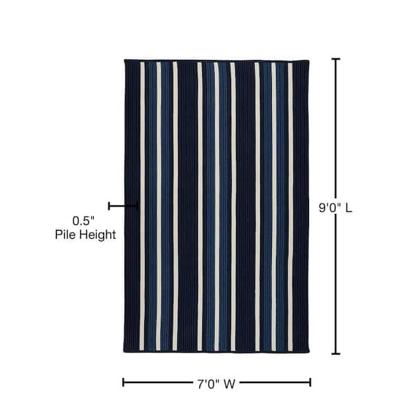 Colonial Mills 7'0 x 9'0 Black/White Stripe It Area Rug