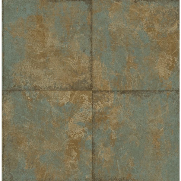 CASA MIA Marble Squared Copper Paper Non-Pasted Strippable Wallpaper Roll (Cover 56.05 sq. ft.)