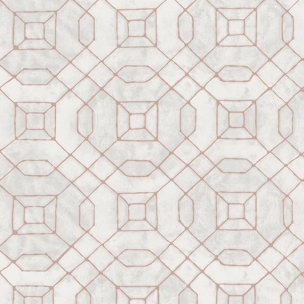 Unbranded Metallic FX Rose Gold Geometric Wallpaper Sample
