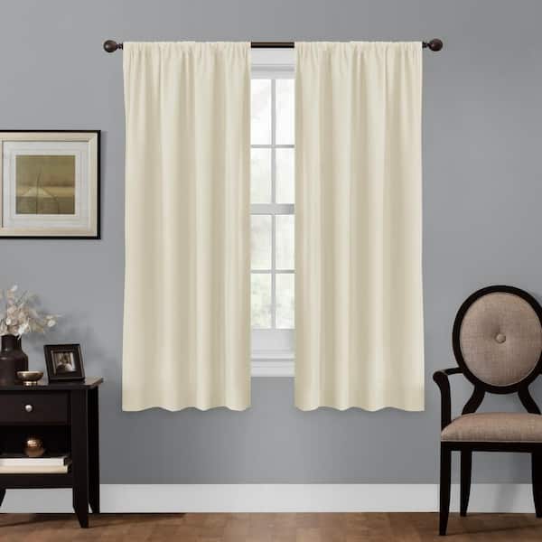 Zenna Home Linen Geometric Thermal Blackout Curtain - 50 in. W x 63 in. L