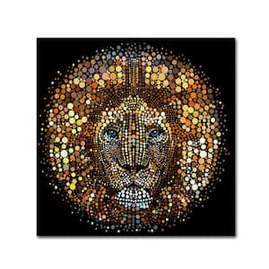 Paint Dawb Lion by ALI Chris Floater Frame Abstract Wall Art 24 in. x 24 in.