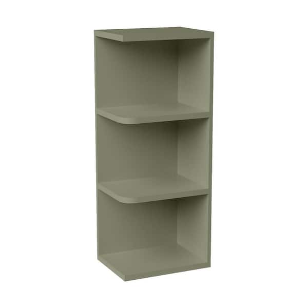 9 in. W x 12 in. D x 30 in. H Ready to Assemble Solid Wood Shaker Wall Ending Shelf Kitchen Cabinet in Sage Green
