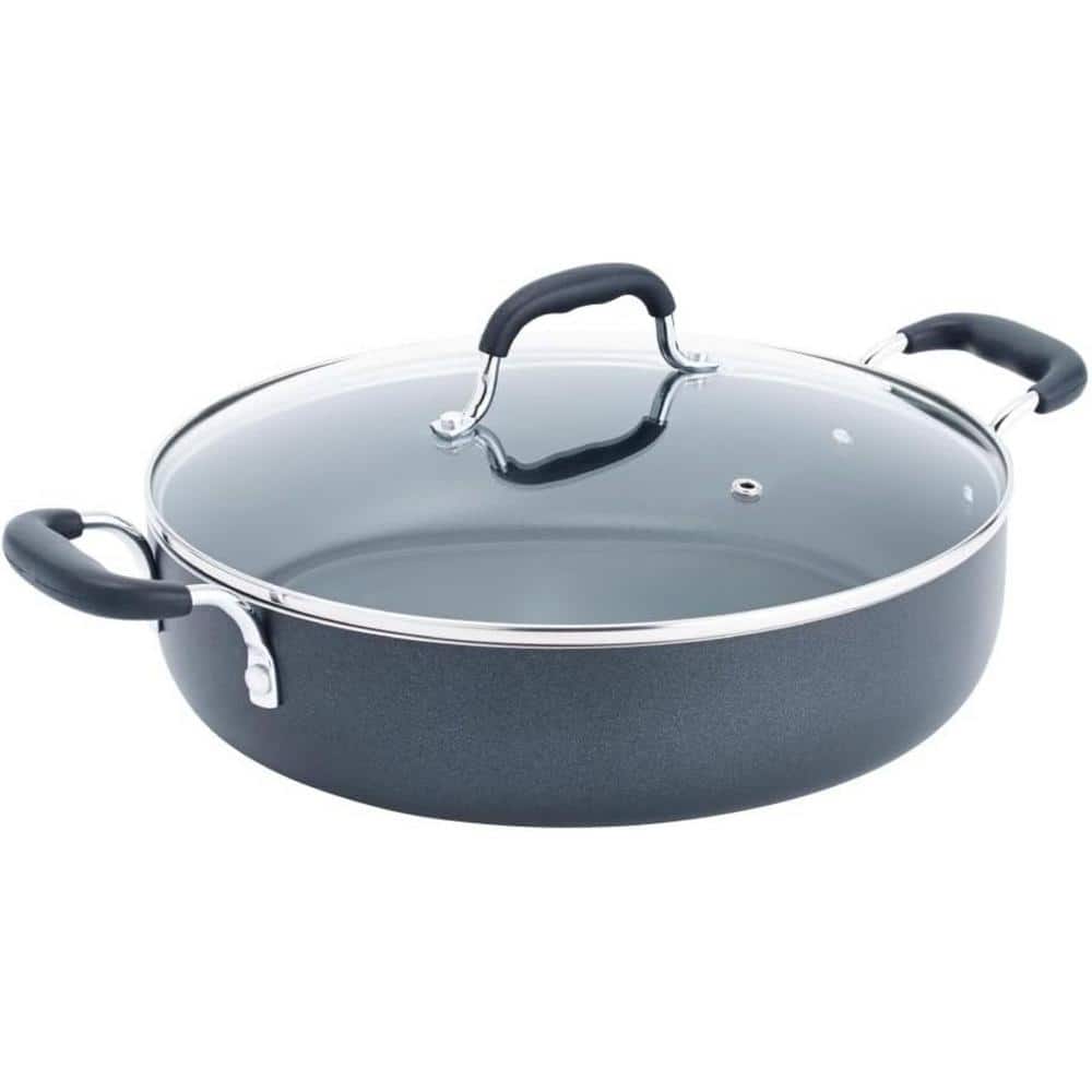5 qt. Nonstick Saute Pan with Glass Lid Aluminum, Oven Safe, Dishwasher Saf