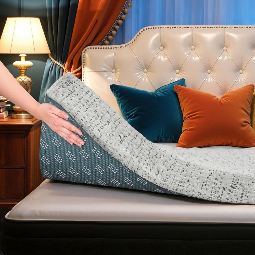 Medium 4 in. Queen Gel-Infused Memory Foam Mattress Topper with Gray Removable Washable Cover price history on PriceWatchPro
