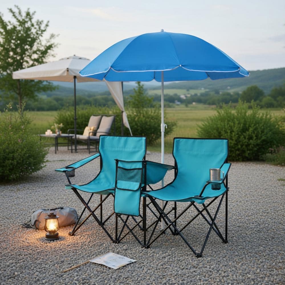 2-in-1 folding double picnic chair with shade and cooler bag price history on PriceWatchPro