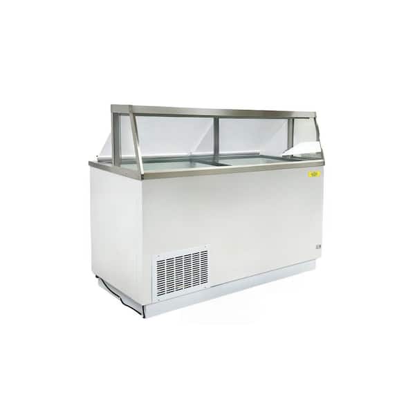 Elite Kitchen Supply 68 in. 22.8 cu. ft. Manual Defrost Commercial Portable Freezer 12-Tub Deluxe Ice Cream Dipping Cabinet EC66HC in white