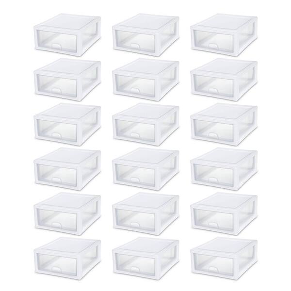 Sterilite 16 Qt Single Box Modular Stacking Storage Drawer Container