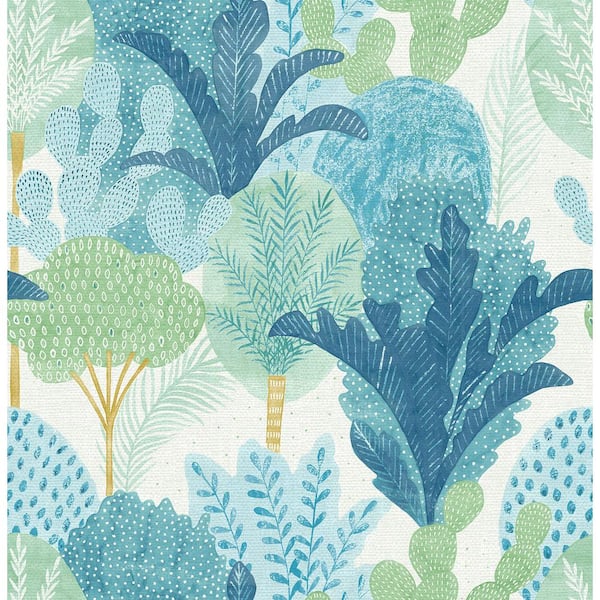 NuWallpaper Teal Keilani Peel and Stick Wallpaper