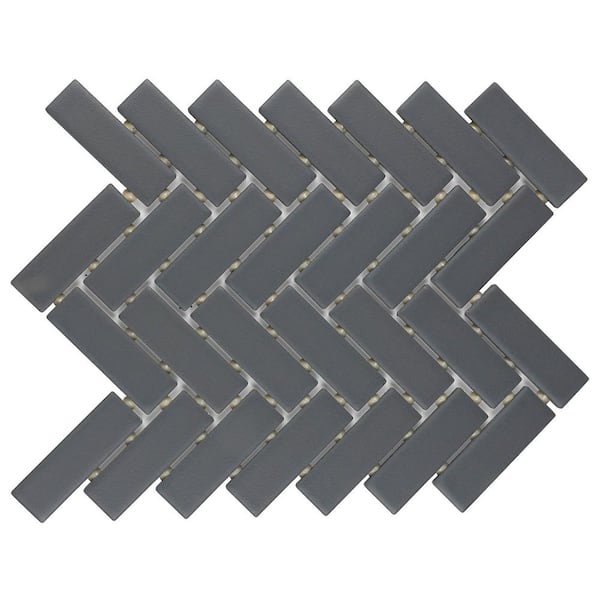 Daltile Restore Matte Charcoal Gray Herringbone 9 in. x 12 in. Glazed Ceramic Mosaic Tile (6 sq. ft./Case)