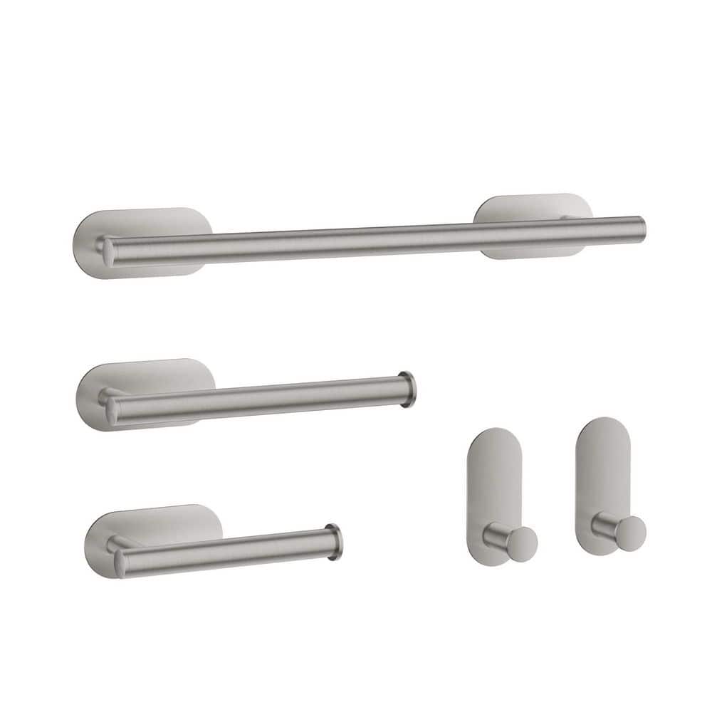 5-Piece Bath Hardware with Towel Bar Towel rack 2-Towel hook and Toilet Paper Holder Set in Brushed Nickel price history on PriceWatchPro