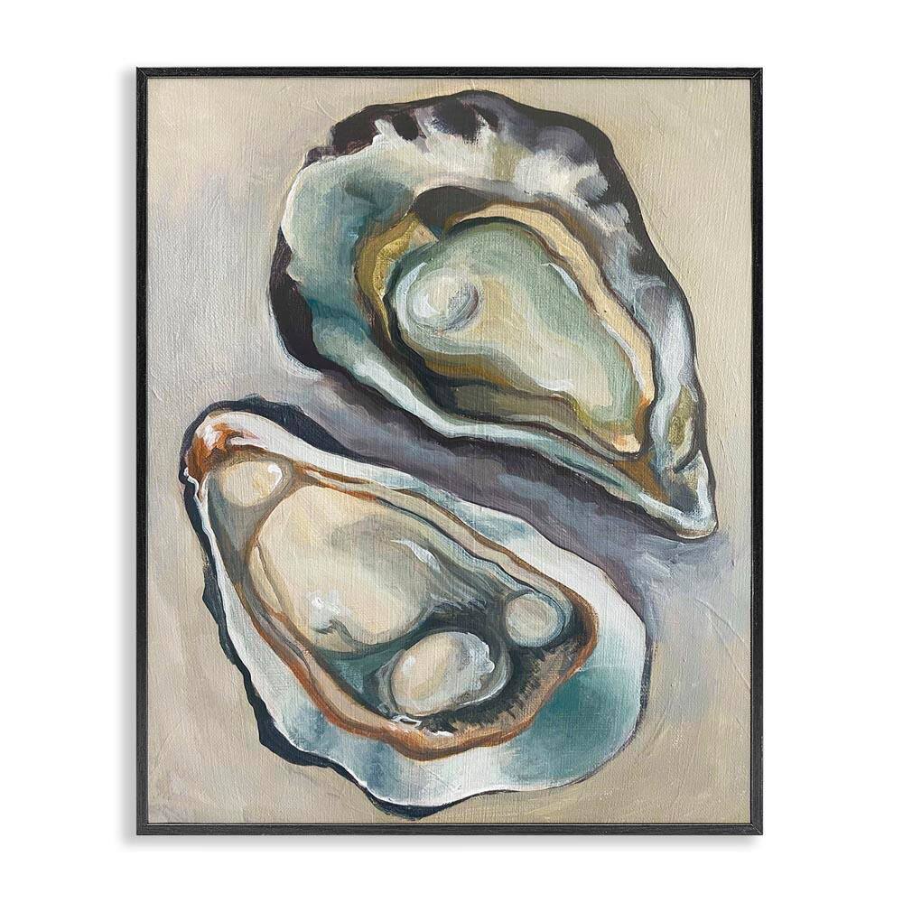 Nautical Oyster Duo by Daphne Polselli Black Framed Animal Giclee Art Print 30 in. x 24 in. price history on PriceWatchPro