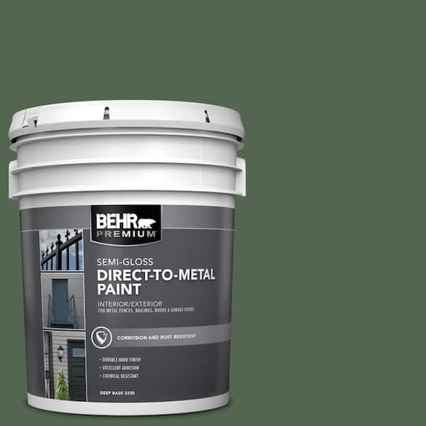 BEHR PREMIUM 5 gal. #S410-7 Equestrian Green Semi-Gloss Direct to Metal Interior/Exterior Paint