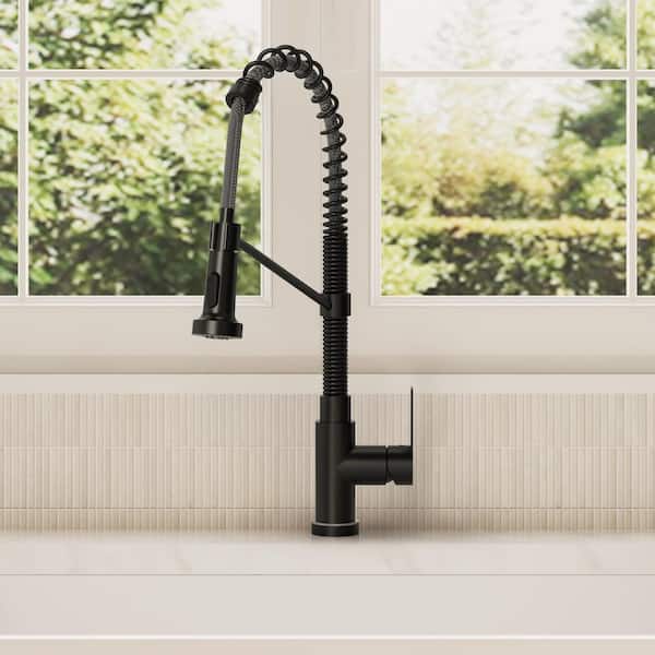EVERSTEIN 21.26 in. Single-Handle Pull-Down 2-Sprayer Kitchen