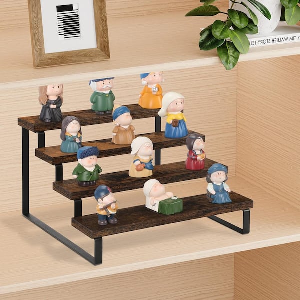 Rustikales Eckregal Aus Holz – 2-stufig, Stapelbar, Ideal Für Küche, Bad & Wohnzimmer Als Organizer