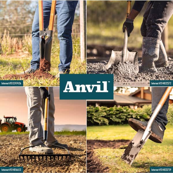 Anvil 47 in. L Wood Handle Steel Post Hole Digger 77568-948 - The