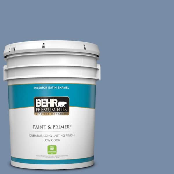BEHR PREMIUM PLUS 5 gal. #590F-5 Magic Spell Satin Enamel Low Odor Interior Paint & Primer