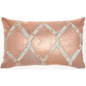 Sofia Rose Gold 20 in. x 12 in. Rectangle Throw Pillow