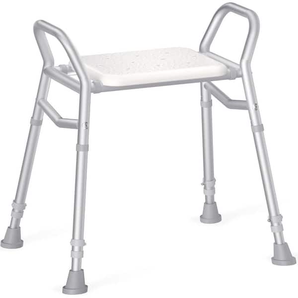 Adjustable Series 21 in. W Freestanding FSA HSA Eligible, Non-Slip, 350lbs Capacity Shower Chair Seat 21 in White Finish