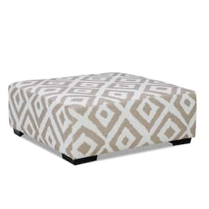 Lola Light Brown Chenille Square Accent Medium Ottoman