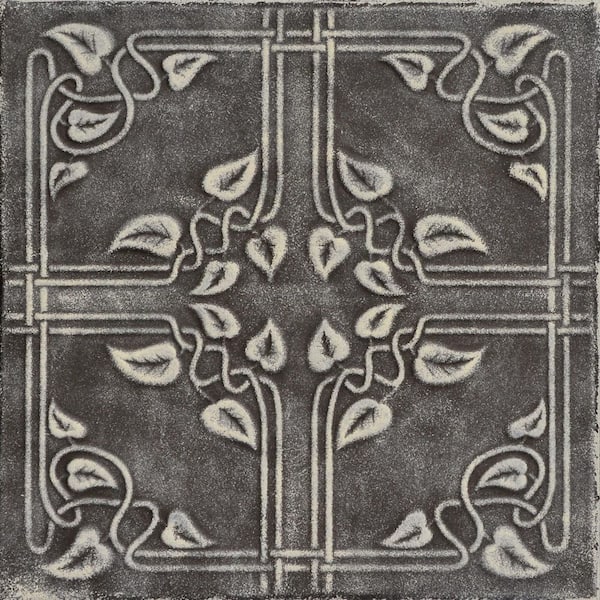 Ivy Leaves Brown Beige 1.6 ft. x 1.6 ft. Decorative Foam Glue Up Ceiling Tile (384 sq. ft. /case)