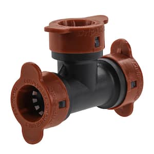Black 1/2 in. Drip Tubing Connector Irrigation Drip-Lock Push-Fit Tee