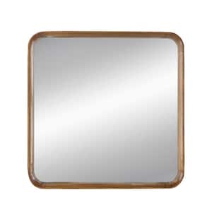 Anky 31.5 in. W x 31.5 in. H Wood Framed Brown Wall Mounted Decorative Mirror