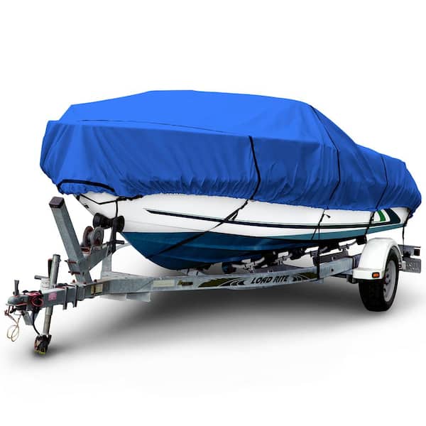 Budge Sportsman 600 Denier 16 ft. to 18 ft. (Beam Width Up to 90 in.) Blue  V-Hull Fishing Boat Cover BT-3 B-600-X3 - The Home Depot