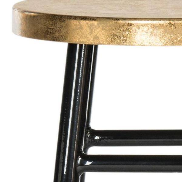 Black and Gold Metal Backless Counter Stool