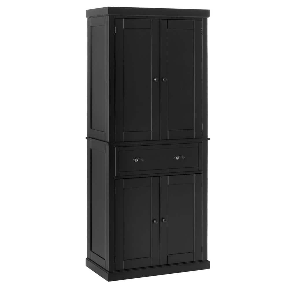 reviews-for-homcom-black-freestanding-kitchen-pantry-cabinet-with