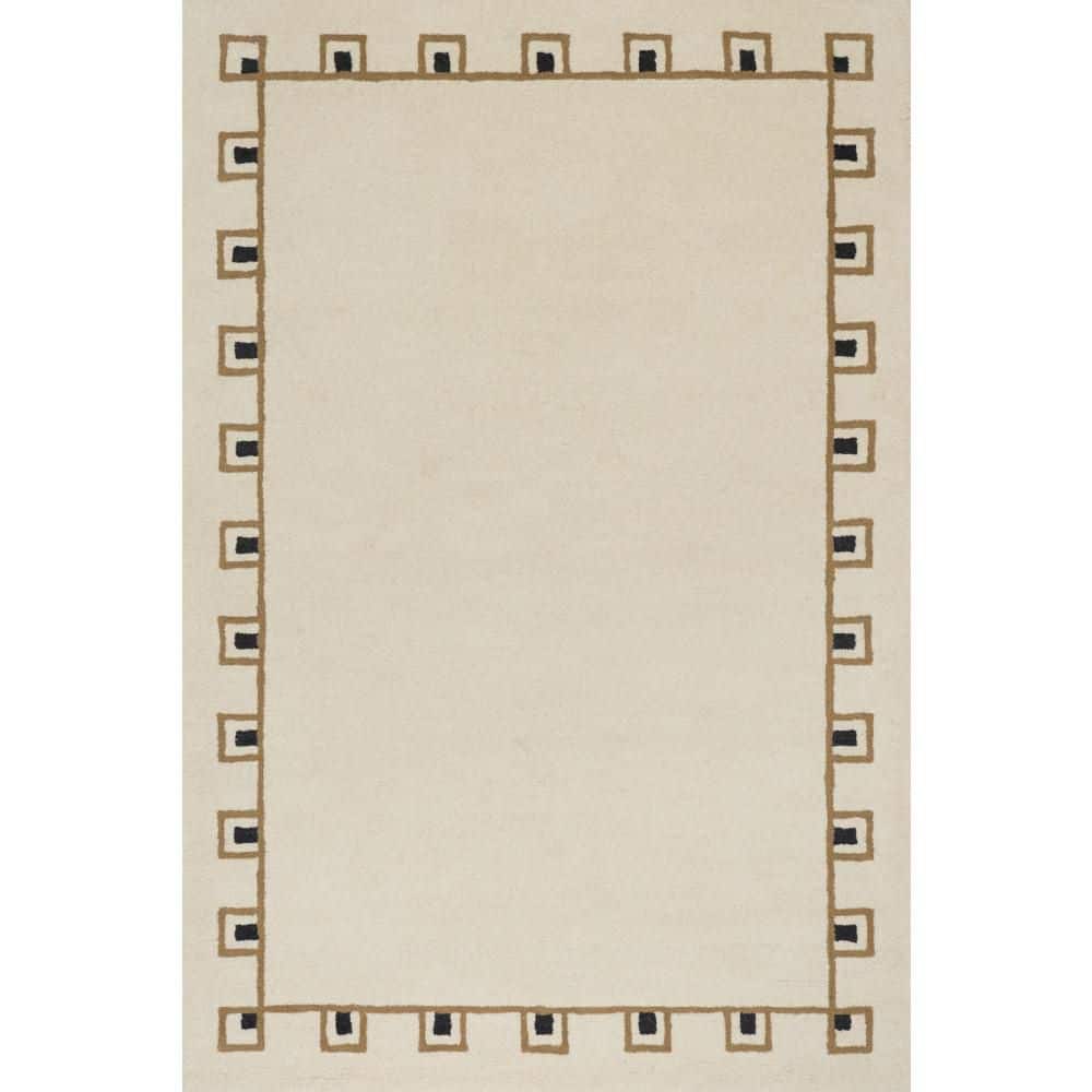 Nate Berkus x Rugs Yves Bordered Wool Cozy Ivory 5 ft. x 8 ft. Indoor Area Rug price history on PriceWatchPro