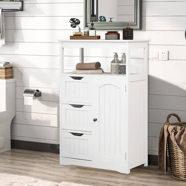 Satico 22.00 in. W x 12.00 in. D x 34.00 in. H MDF White 3-Drawer