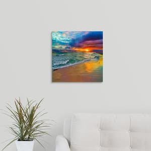 "Colorful Seascape-Swirling Multi Color Sunset" by Eszra Tanner Canvas Wall Art