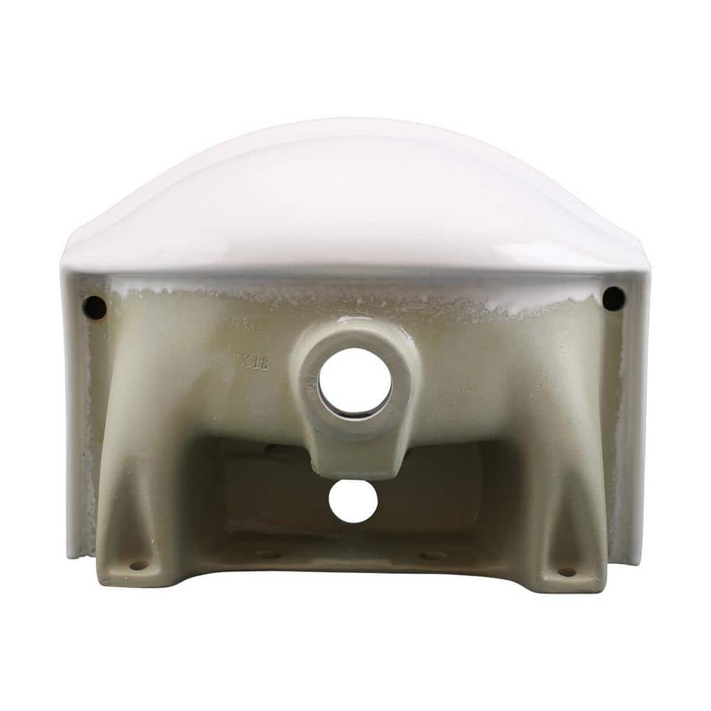 Arc 17.75" White Ceramic Wall-Mount Vessel Sink with Reno-Gloss Finish