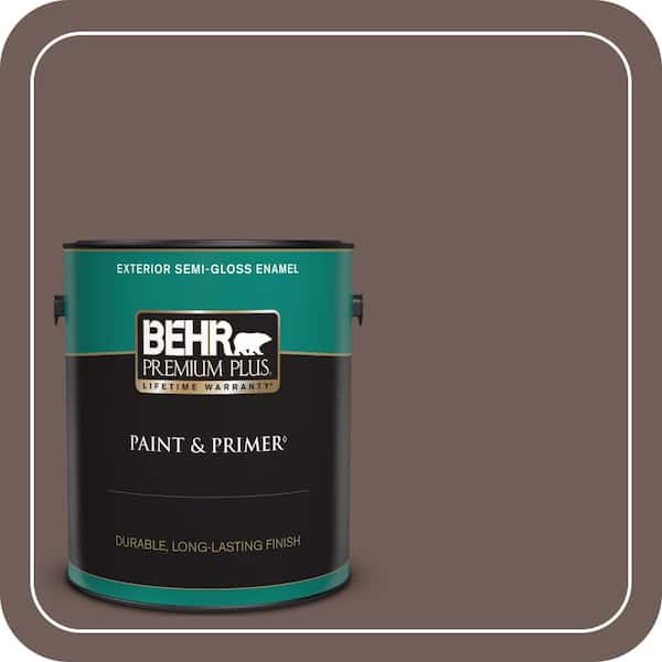 BEHR PREMIUM PLUS 1 gal. #750B-6 Tree Bark Semi-Gloss Enamel Exterior Paint & Primer