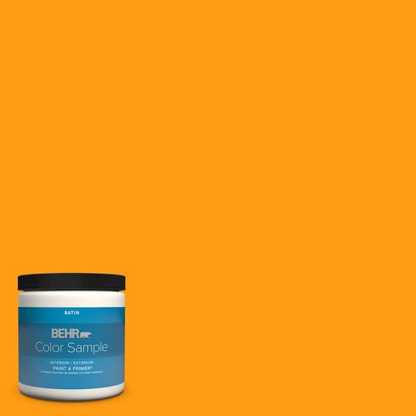 BEHR PREMIUM PLUS 8 oz. #S-G-290 Orange Peel Satin Enamel Interior/Exterior Paint & Primer Color Sample