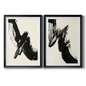 Black Expression I by Wexford Homes 2-Pieces Framed Abstract Paper Art Print 42.5 in. x30.5 in.