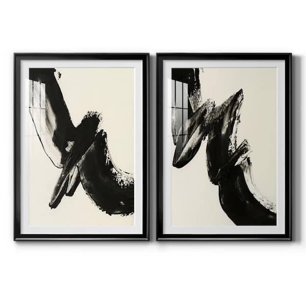 Wexford Home Black Expression I by Wexford Homes 2-Pieces Framed Abstract Paper Art Print 36.5 in. x26.5 in.