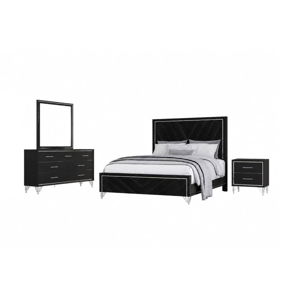 New Classic Furniture Ava 4-Piece Wood Queen Bedroom Set with Ns in Ebony price history on PriceWatchPro