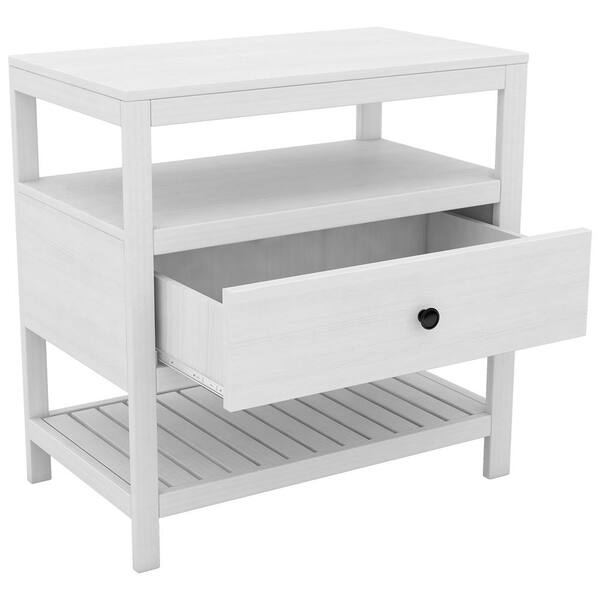 aisword 26.2 in. x 15 in. x 26.5 in. White Modern Wooden Nightstand with Drawers Storage for Living Room/Bedroom