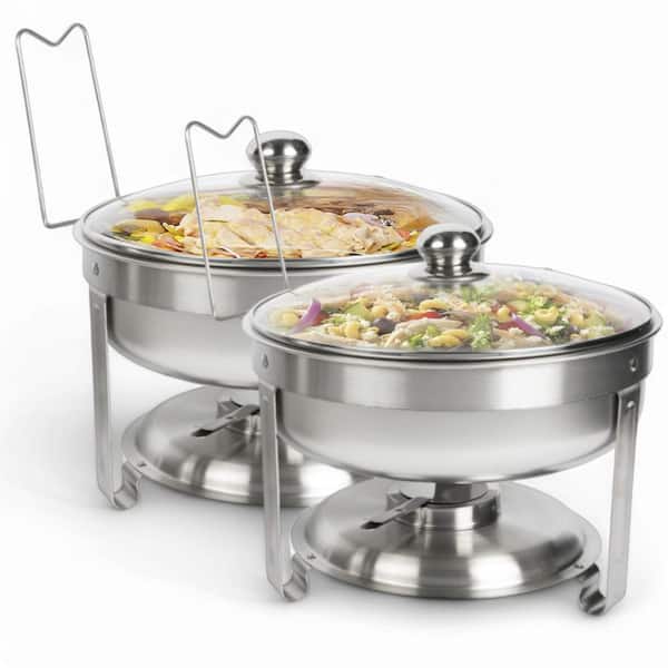 ALPHA Living 4 qt. Stainless Steel Chafing Dish Complete Set of 2